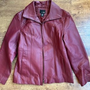 East 5th Genuine Leather Burgundy Maroon Dark Red Jacket Womens Coat Size Large